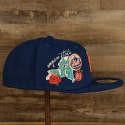 Wearer's right of the New York Mets "City Cluster" Side Patch Gray Bottom Royal 59Fifty Fitted Cap