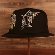Florida Marlins Cooperstown "City Cluster" Side Patch Gray Bottom Black 59Fifty Fitted Cap
