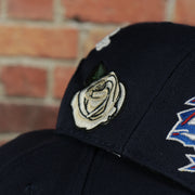 rose patch on the New York Yankees All Over Roses Patch Grey Bottom | Midnight Navy Wool Snapback Hat
