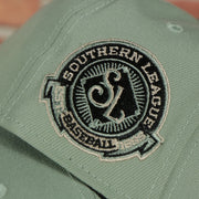 southern league baseball patch on the Memphis Chicks Hometown Roots Two Tone Grey Bottom Light Sage/Sand 59Fifty Fitted Cap