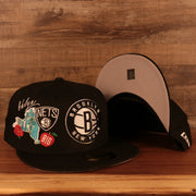 Brooklyn Nets "City Cluster" Side Patch Gray Bottom Black 59Fifty Fitted Cap