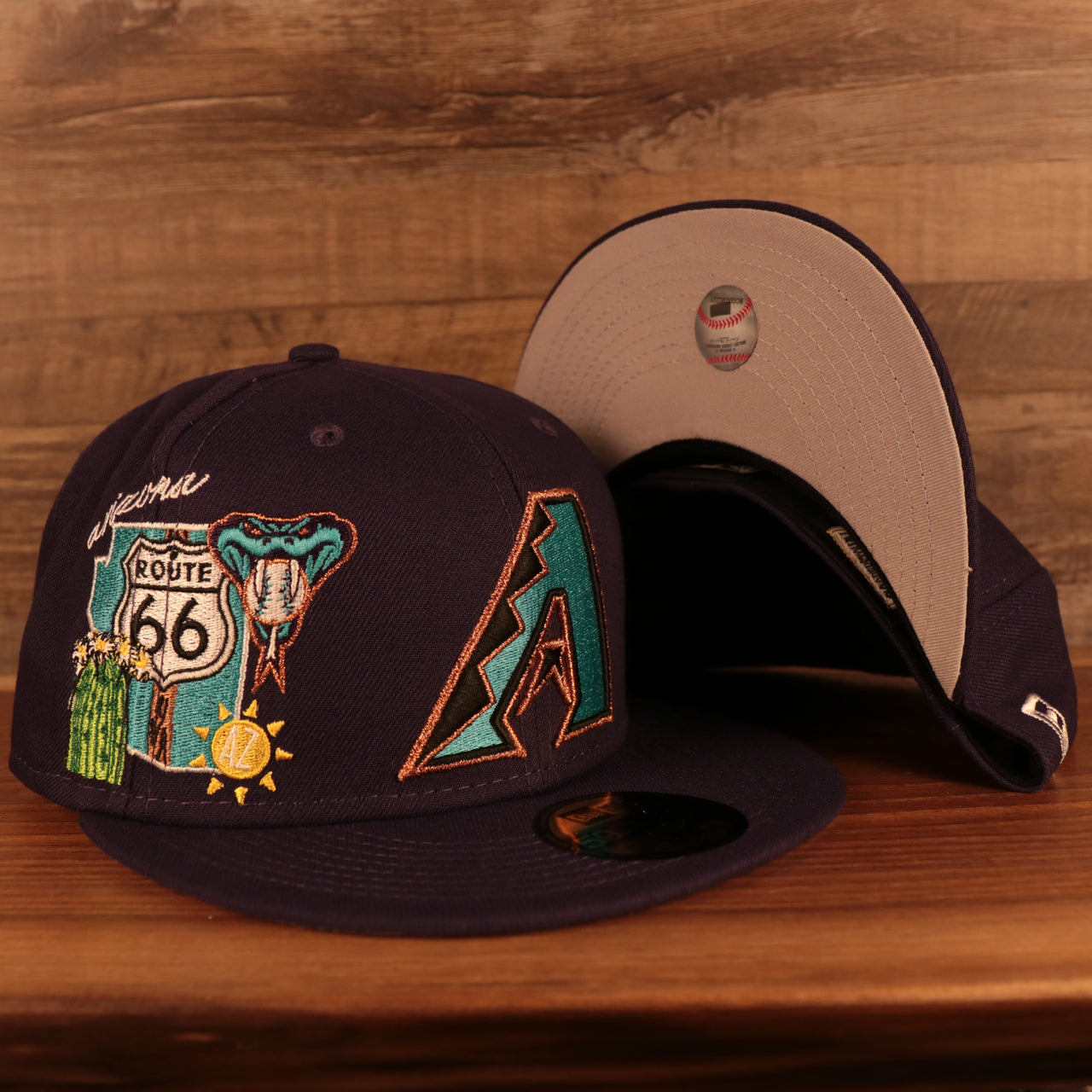 Arizona Diamondbacks "City Cluster" Side Patch Gray Bottom Purple 59Fifty Fitted Cap