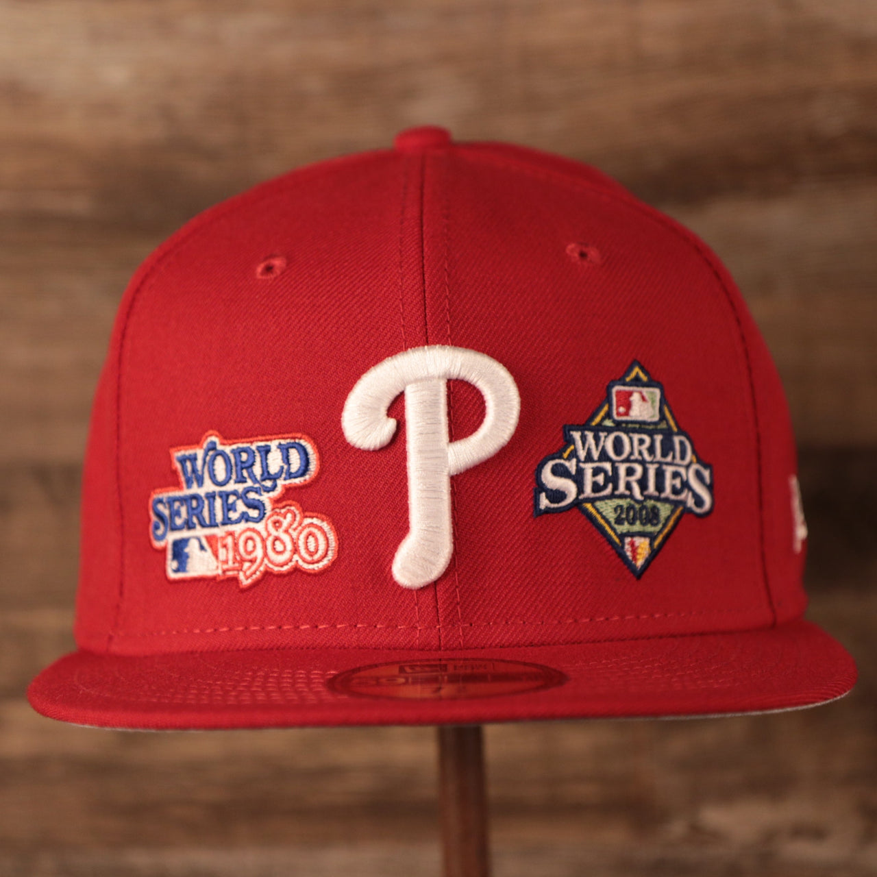 Philadelphia Phillies All Over World Series Side Patch 2x Champ Gray Bottom 59Fifty Fitted Cap