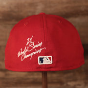 Back of Philadelphia Phillies All Over World Series Side Patch 2x Champ Gray Bottom 59Fifty Fitted Cap