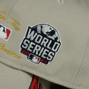 2021 world series patch on the Atlanta Braves World Class 4-Time World Series Champions Two Tone Grey Bottom | Sand/Navy 59Fifty Fitted Cap