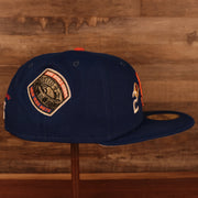 right side of the New York Mets Cooperstown "Championship Rings" All Over Side Patch Gray Bottom 59FIFTY Fitted Cap