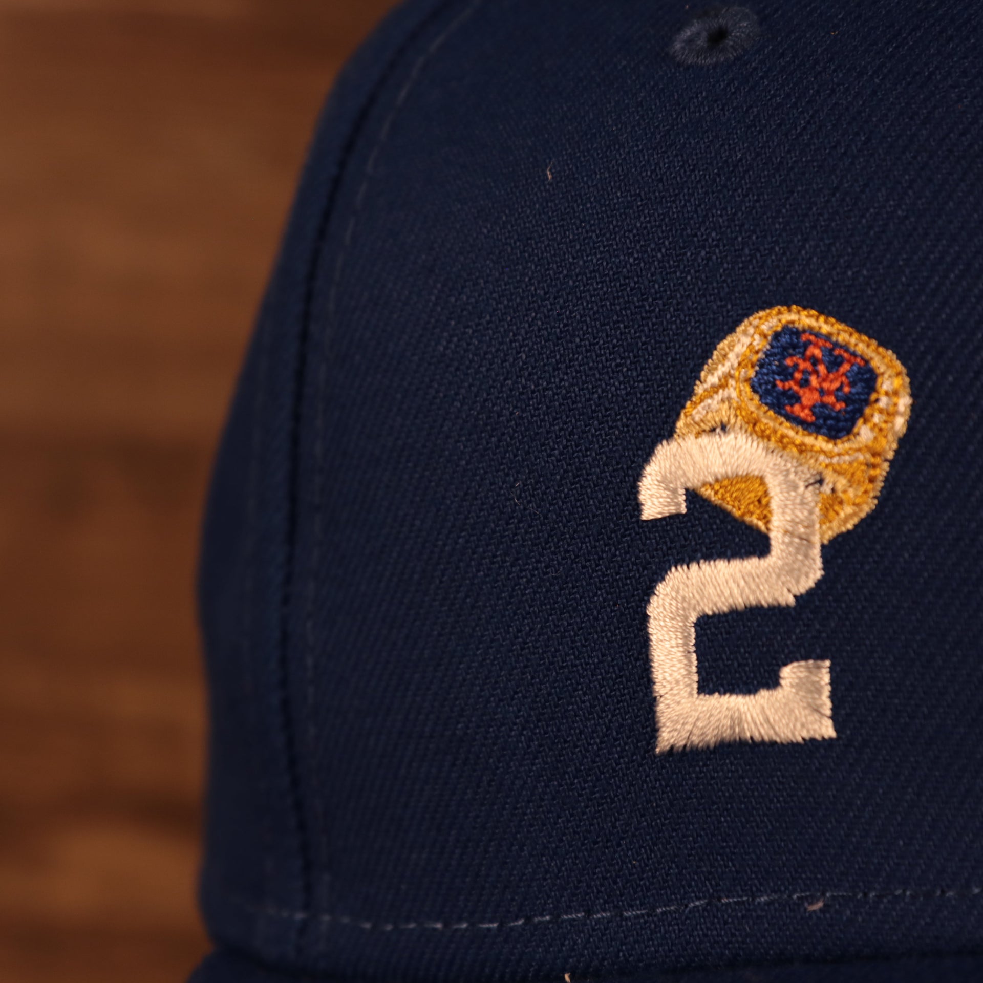 number 2 patch New York Mets Cooperstown "Championship Rings" All Over Side Patch Gray Bottom 59FIFTY Fitted Cap