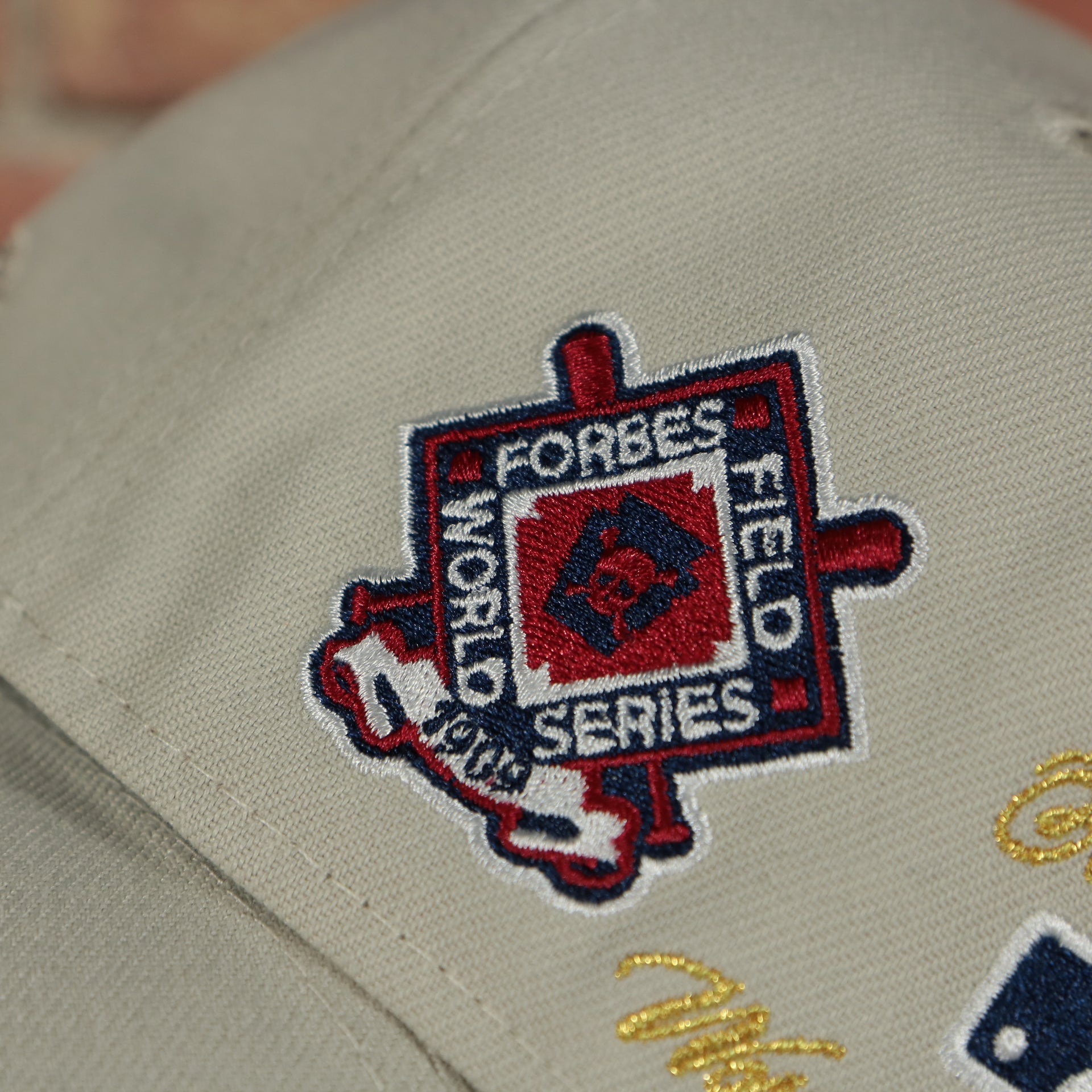 1909 world series patch on the Pittsburgh Pirates World Class 5-Time World Series Champions Two Grey Bottom | Sand/Black 59Fifty Fitted Cap