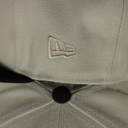 new era logo on the Pittsburgh Pirates World Class 5-Time World Series Champions Two Grey Bottom | Sand/Black 59Fifty Fitted Cap