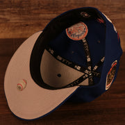 bottom view on the New York Mets Cooperstown "Championship Rings" All Over Side Patch Gray Bottom 59FIFTY Fitted Cap