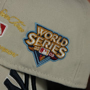 2009 world series patch on the New York Yankees World Class 27-Time World Series Champions Two Tone Grey Bottom | Sand/Navy 59Fifty Fitted Cap