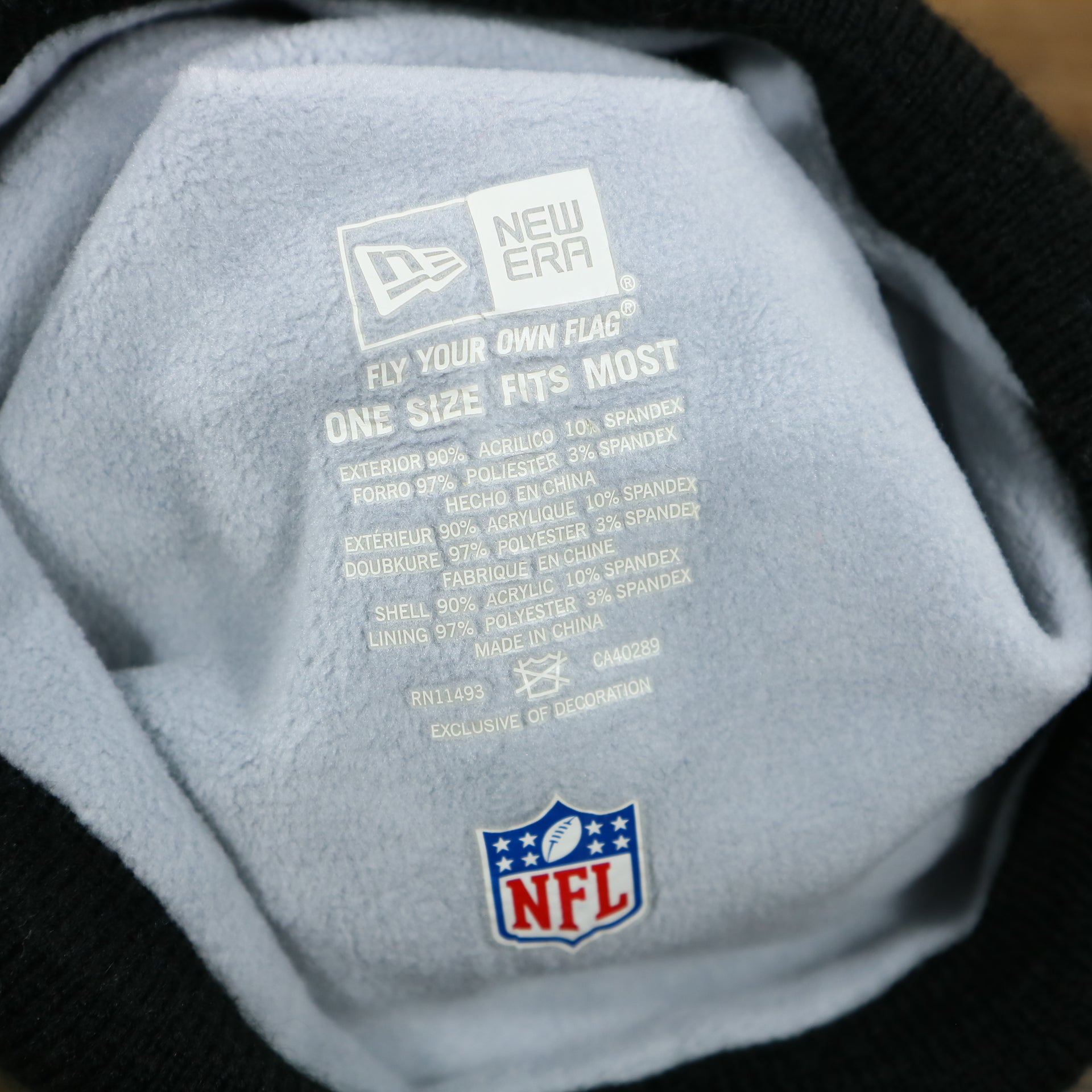 The Tag on the Pittsburgh Steelers NFL Salute To Service Cuffed Winter Beanie | Camo and Black Beanie