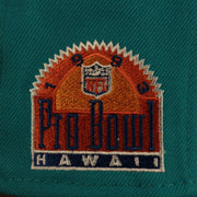 1993 pro bowl logo on the Miami Dolphins "Patch Up" 1993 Pro Bowl Side Patch Gray Bottom 59Fifty Teal Fitted Cap