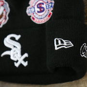 The New Era Logo on the Chicago White Sox All Over World Series Side Patch 3x Champion Knit Cuff Beanie | New Era, Black