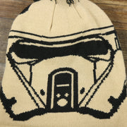 The Desert Troopers Print on the Star War Sandtrooper Cuffed Beanie With Black Pom Pom | Tan And Black Beanie