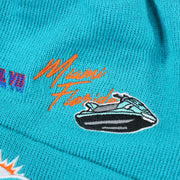 The Miami Florida Ket Ski Patch on the Miami Dolphins "City Transit" 59Fifty Fitted Matching All Over Side Patch Beanie