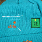 The Miami Gardens and FL Patch on the Miami Dolphins "City Transit" 59Fifty Fitted Matching All Over Side Patch Beanie