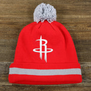 The front of the Houston Rockets Vintage Red & Gray Beanie OSFM
