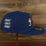 right side of the Philadelphia 76ers "Championship Rings" All Over Side Patch Gray Bottom 59FIFTY Fitted Cap