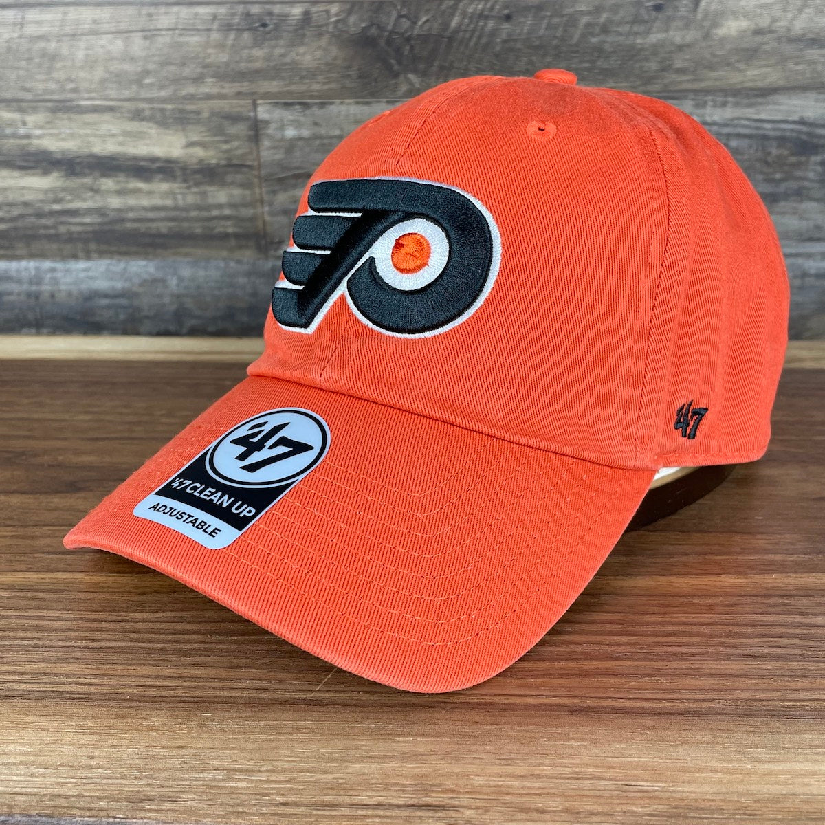 full shot of the Philadelphia Flyers Orange Adjustable Dad Hat
