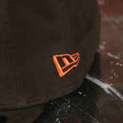new era logo on the New Era Cleveland Browns NFL Grey bottom | Brown 9Fifty Snapback Hat
