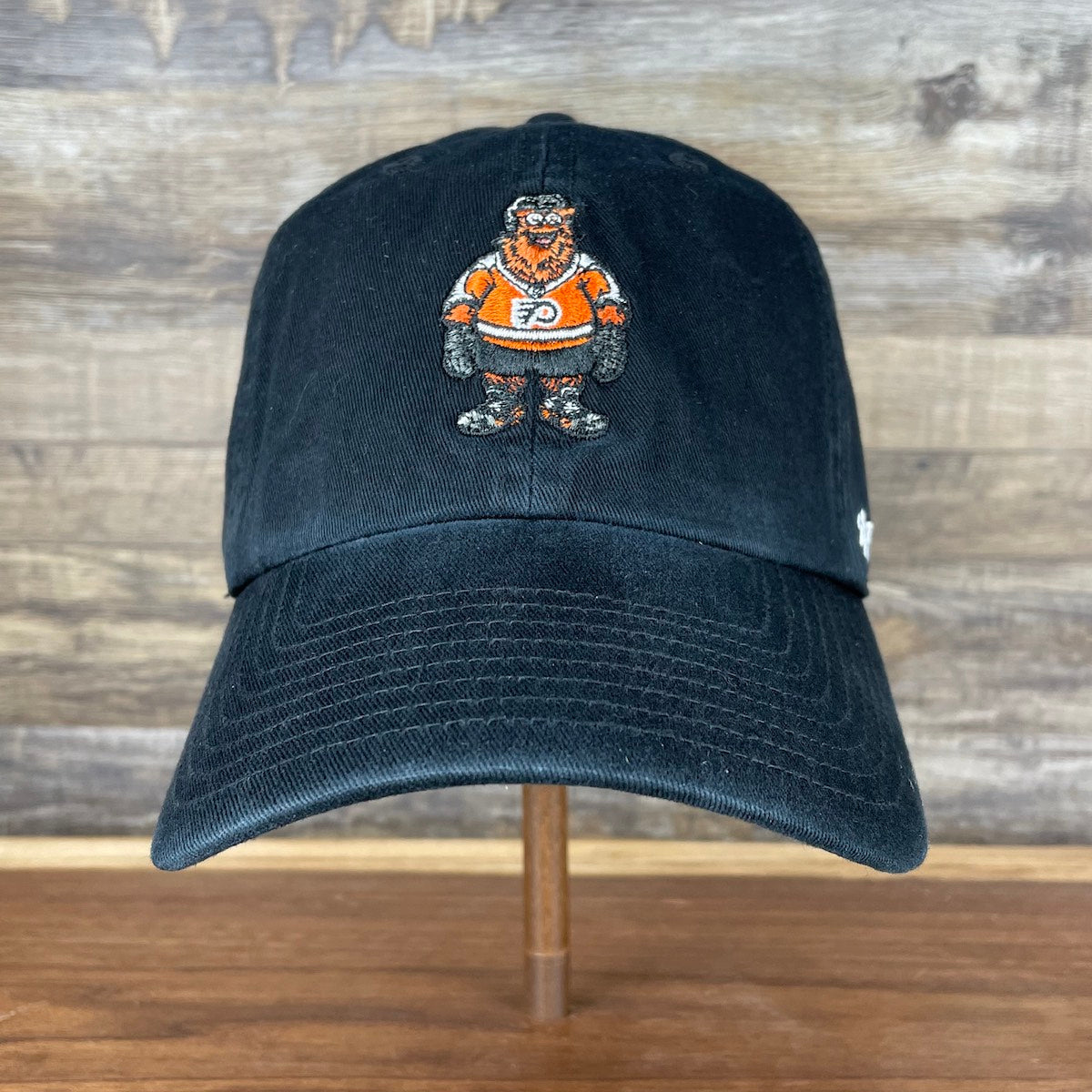 front of the Philadelphia Flyers Gritty Black Adjustable Dad Hat