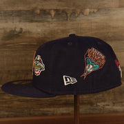 left side of the Arizona Diamondbacks Cooperstown "Championship Rings" All Over Side Patch Gray Bottom 59FIFTY Fitted Cap