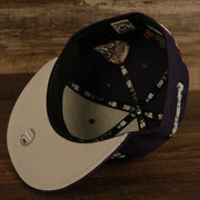 bottom view on the Arizona Diamondbacks Cooperstown "Championship Rings" All Over Side Patch Gray Bottom 59FIFTY Fitted Cap