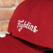 fightins script on the Reading Fightin Phils "Fightins" script MiLB Red bottom | Red 39Thirty Flexfit Hat