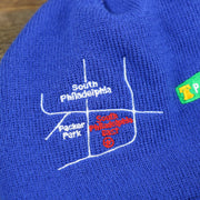 The South Philadelphia East Patch on the Philadelphia 76ers "City Transit" 59Fifty Fitted Matching All Over Side Patch Beanie