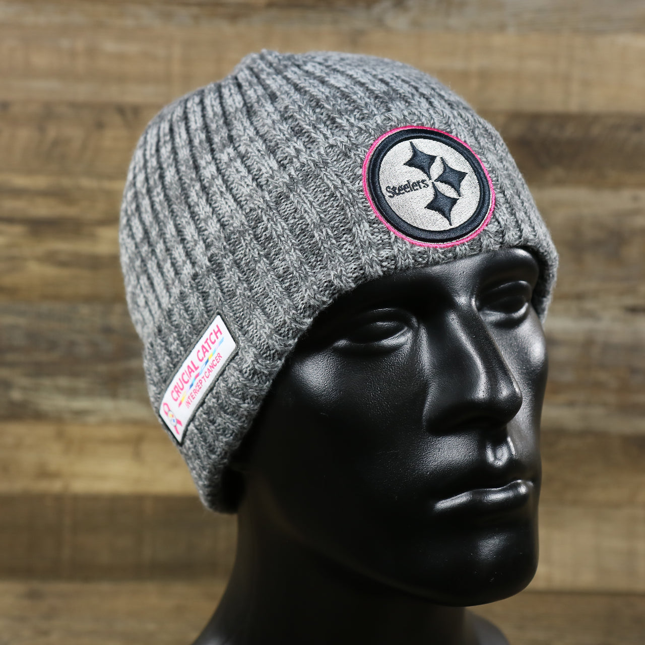 The Pittsburgh Steelers On Field Crucial Catch Winter Knit Graphite Beanie | Gray Winter Beanie