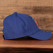 wearers right side of the Philadelphia 76ers Blue Adjustable Youth Dad Hat