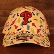 front of the Philadelphia Phillies Spring Training 2022 On Field White Toddler 9Forty Dad Hat