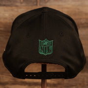 Back of the Philadelphia Eagles 2021 Sideline On-Field Throwback Logo 9Fifty Snapback Hat