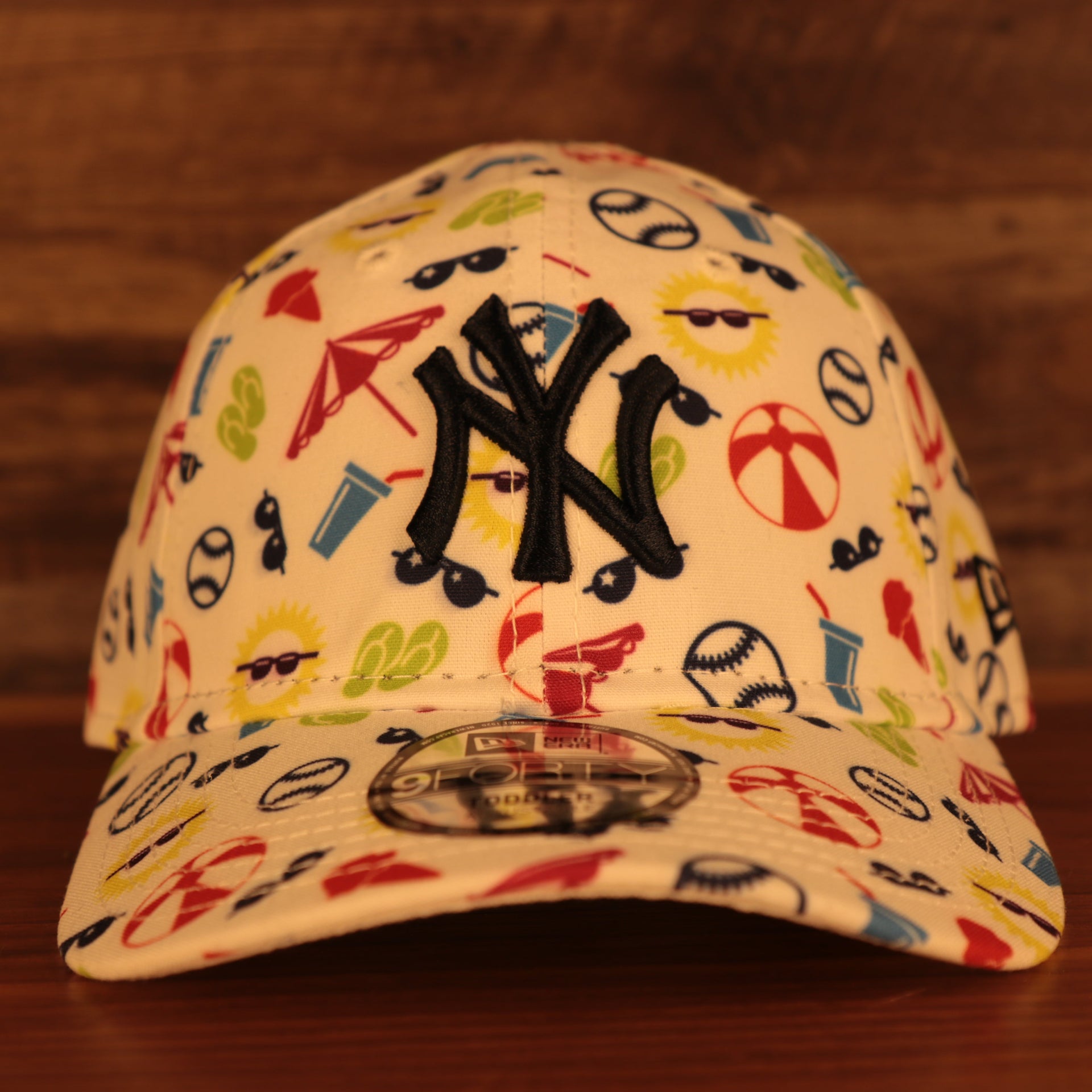 front of the New York Yankees Spring Training 2022 On Field White Toddler 9Forty Dad Hat