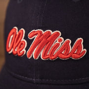 ole miss logo on the front Ole Miss Rebels Navy Adjustable 9Twenty Trucker Cap
