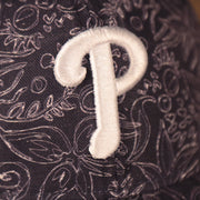 phillies logo on the Philadelphia Phillies Floral Pattern Blue Women's 9Twenty Adjustable Dad Hat