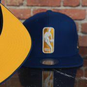 yellow under visor on theGolden State Warriors NBA Logo Team Colorway Blue Snapback Hat