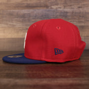 Wearer's left of the Philadelphia Phillies My 1st 9Fifty Baby Snapback Hat | Red/Royal
