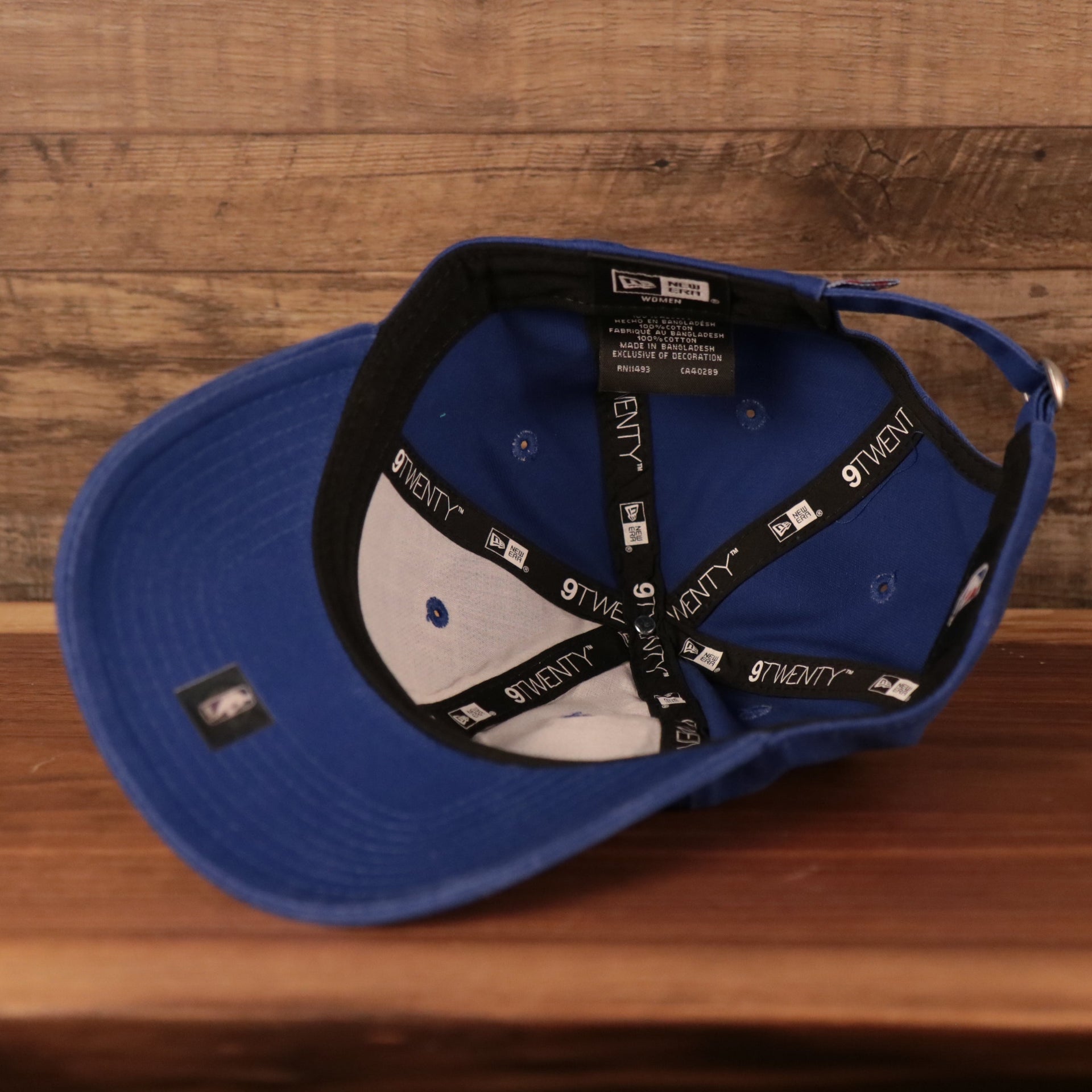 underside of the Philadelphia 76ers Blue Adjustable Women's Dad Hat
