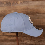 wearers right side of the North Carolina Tar Heels Carolina Blue 9Twenty Adjustable Dad Hat