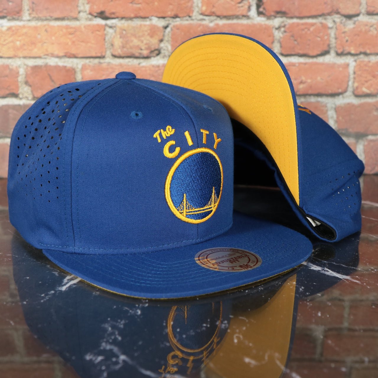 Golden State Warriors Mitchell and Ness Perforated Snapback Hat