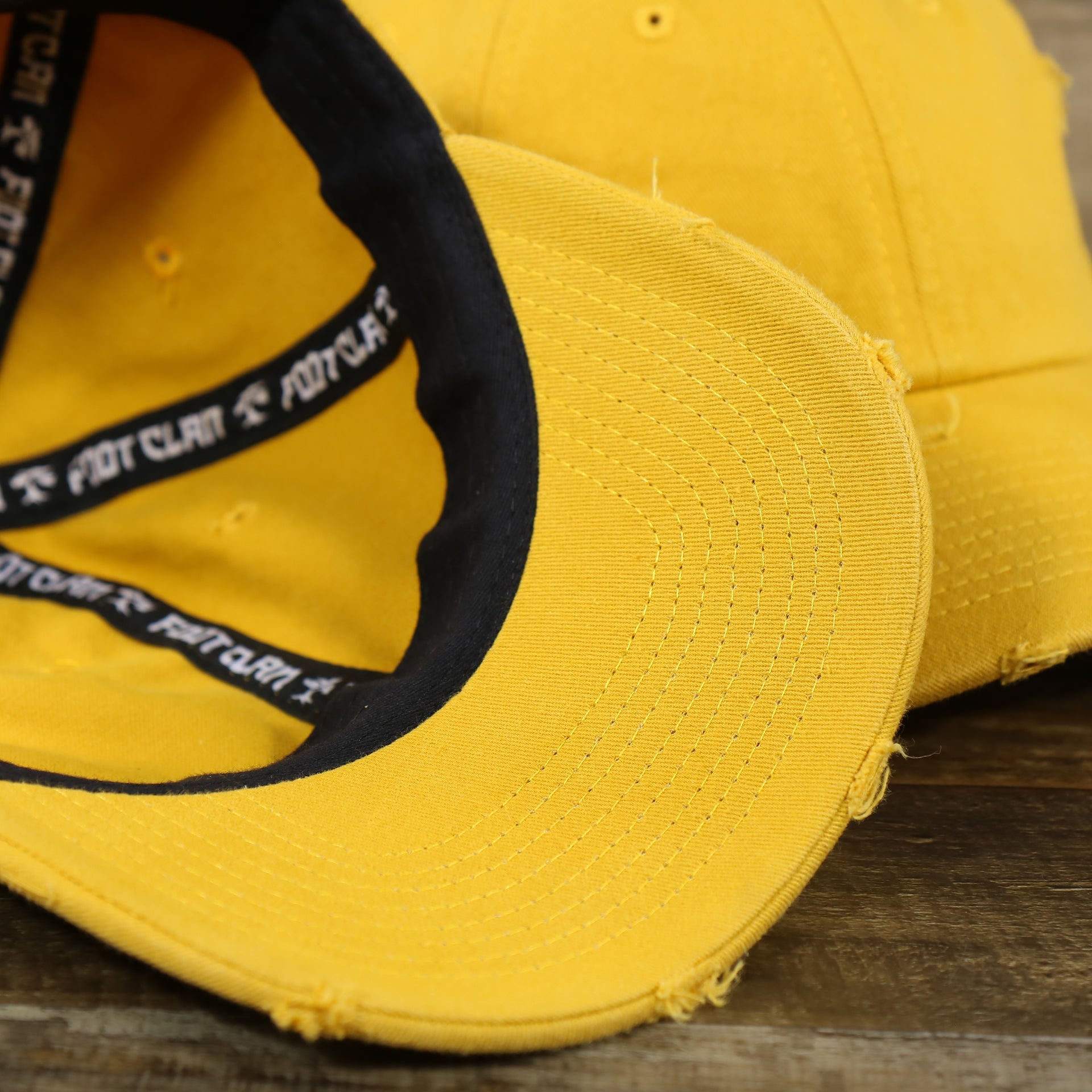 The undervisor on the Mustard Yellow Flat Brim Distressed Blank Baseball Hat | Yellow Dad Hat