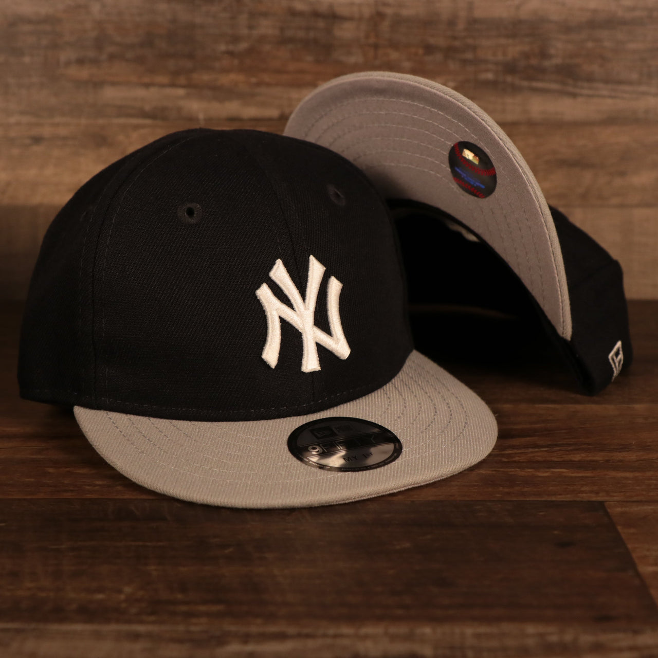 My 1st New York Yankees 9Fifty Baby Snapback Hat | Navy/Gray