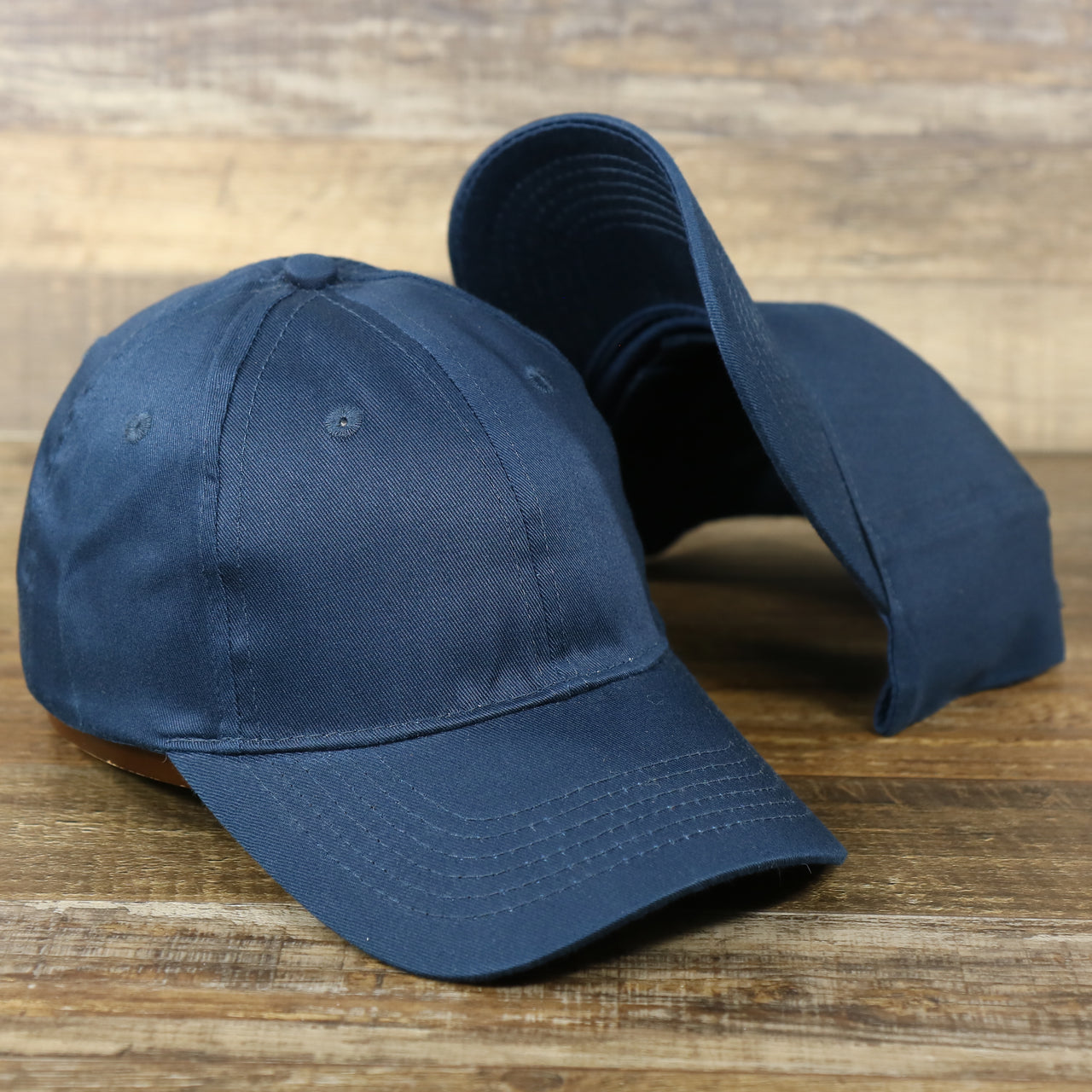 The Youth Navy Blue Flat Brim Blank Baseball Hat | Kid’s Dark Blue Dad Hat