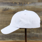 The wearer's left of the Snow White Blank Baseball Hat | White Dad Hat
