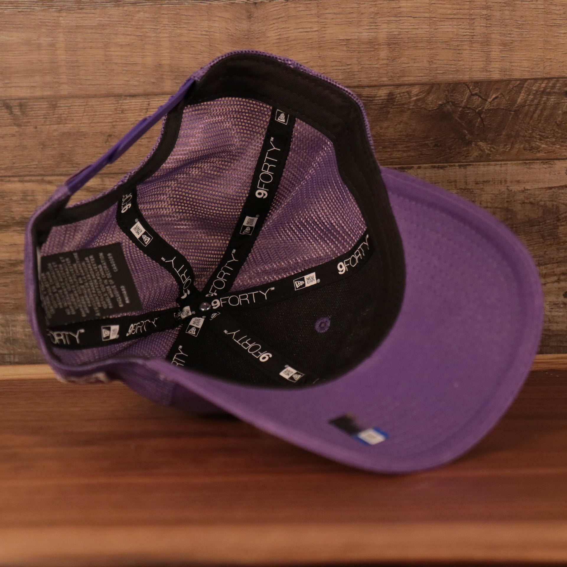 underside of the TCU Horned Frogs Purple Adjustable Trucker Dad Hat