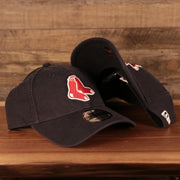 front and bottom of theBoston Red Sox Navy Blue 9Twenty Adjustable Dad Hat