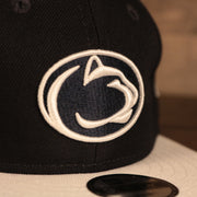 Close up of the Penn State Nittany Lions My 1st 9Fifty Baby Snapback Hat | Navy/White