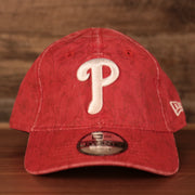 front of the Philadelphia Phillies Floral Pattern Red Toddler 9Twenty Adjustable Dad Hat